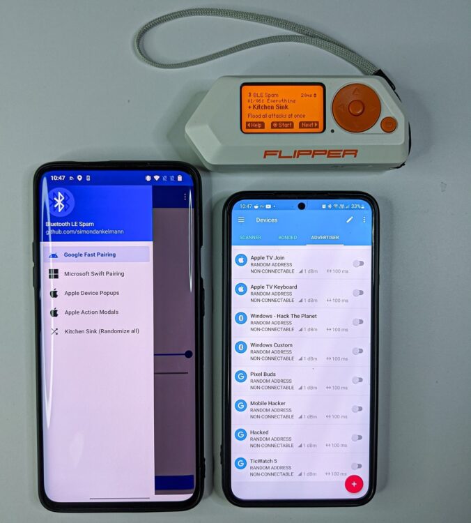 Android Kitchen Sink: Send BLE spam to iOS, Android and Windows at once using Android app